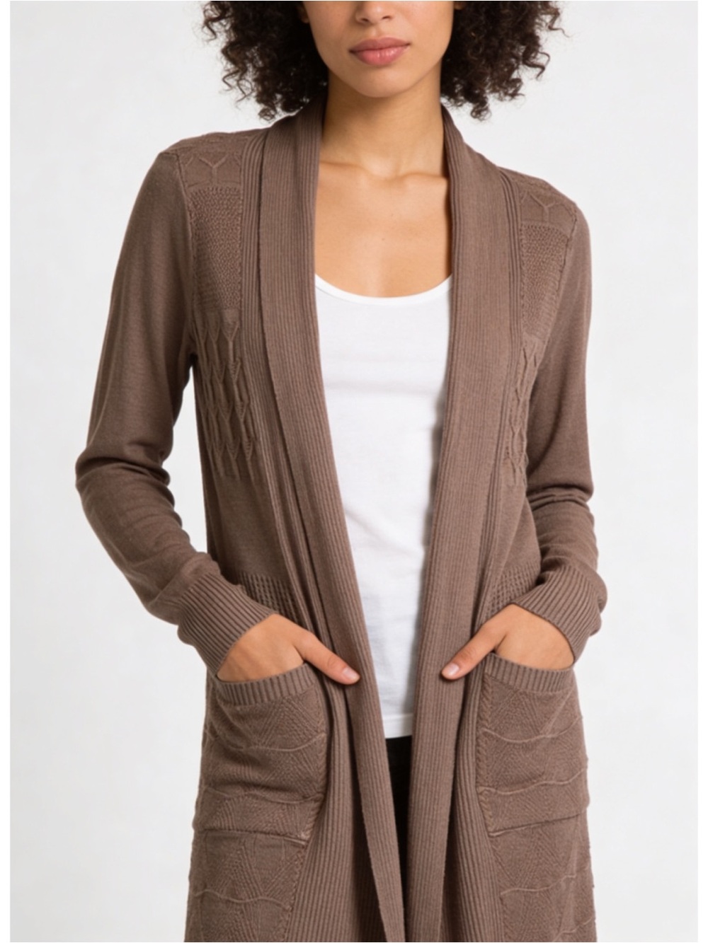 Dreamers taupe textured cardigan • good condition